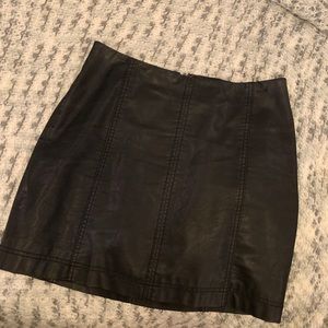 Free people black vegan leather mini skirt